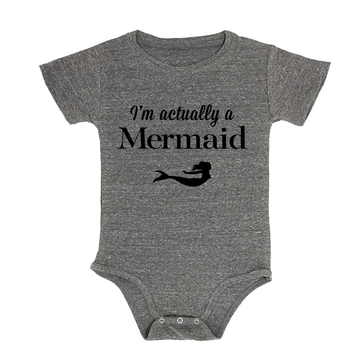 I'm Actually A Mermaid Baby Triblend Onesie