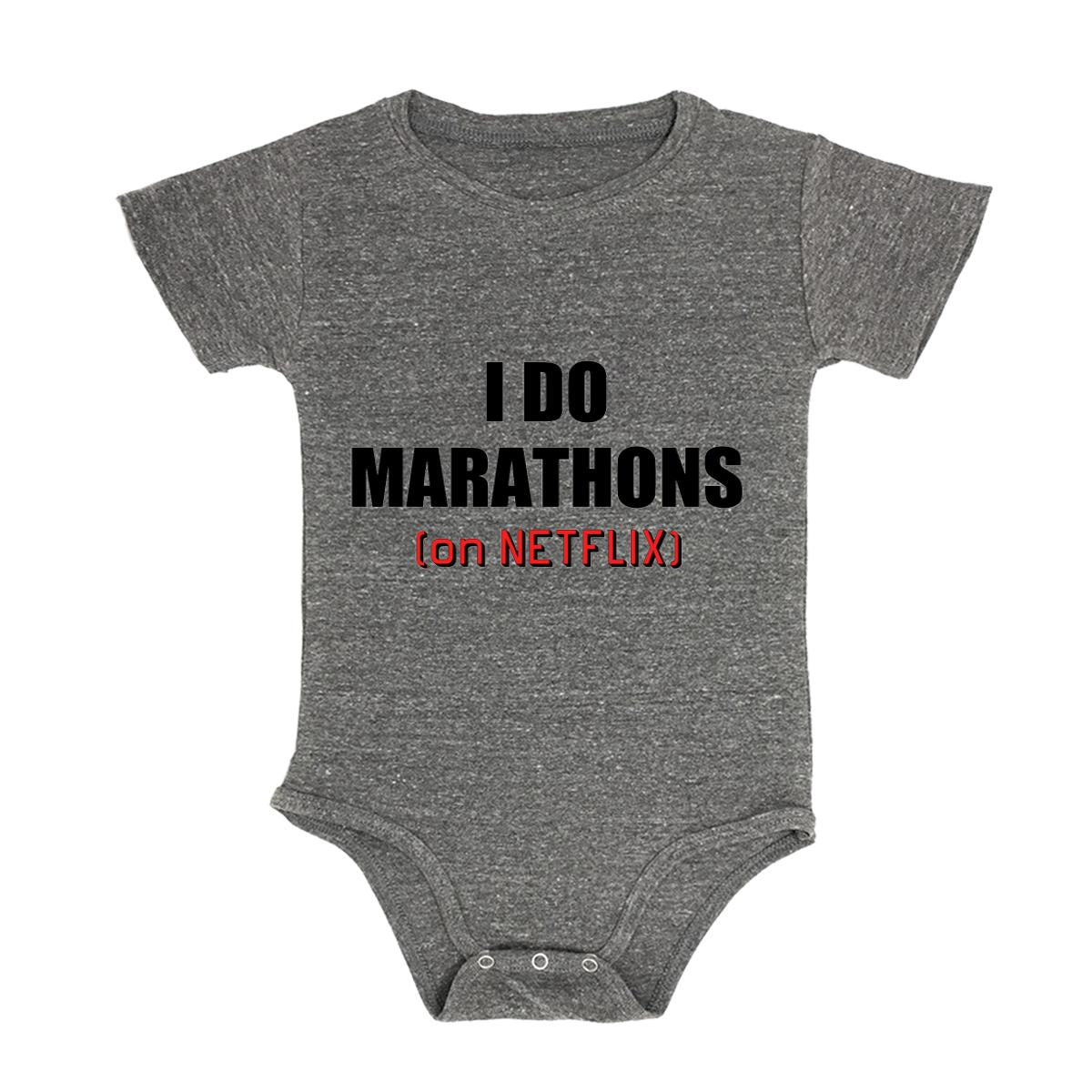 I Do Marathons (On Netflix) Baby Triblend Onesie