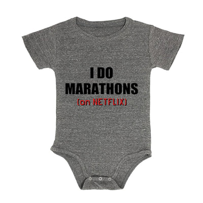 I Do Marathons (On Netflix) Baby Triblend Onesie