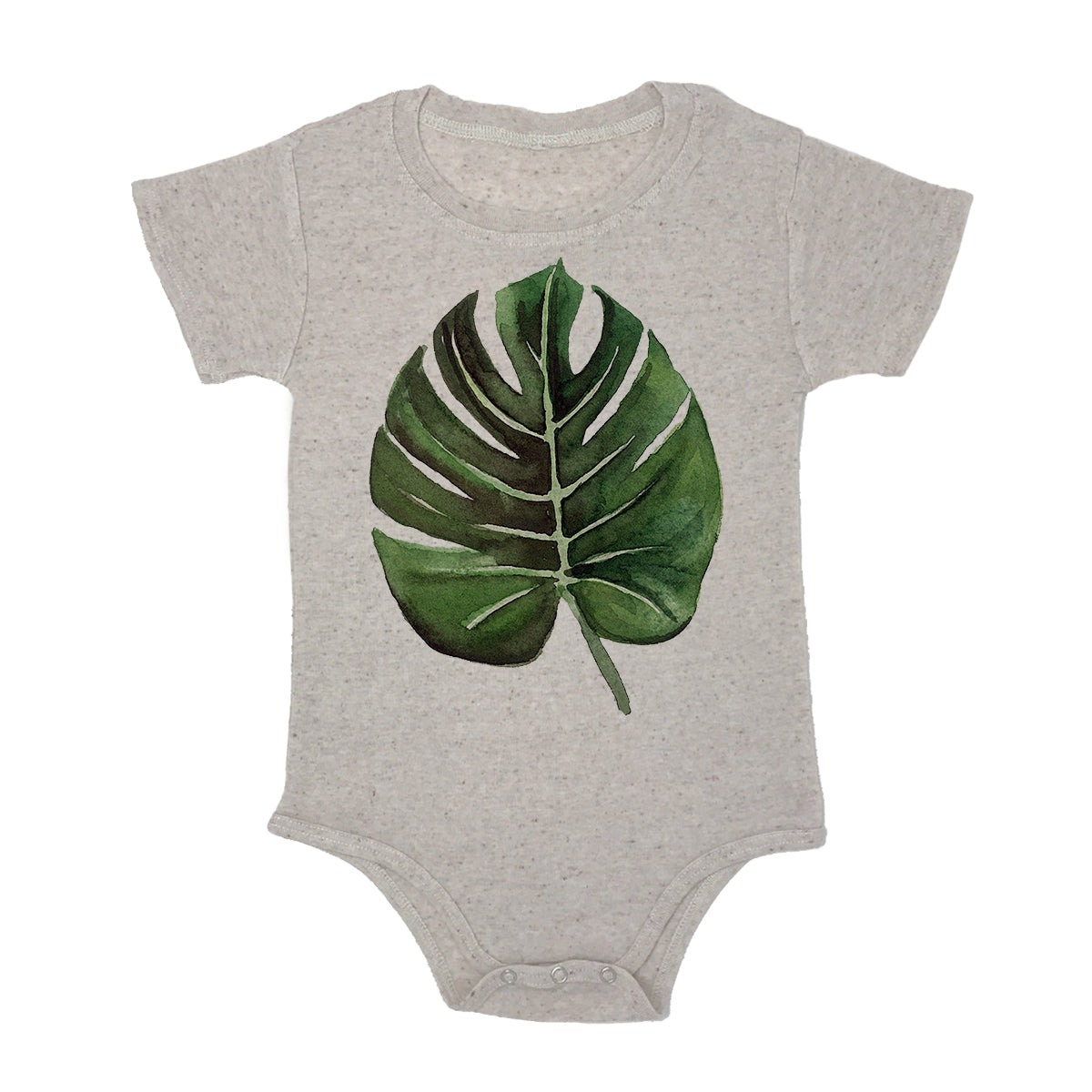 Palm Leaf Baby Triblend Onesie