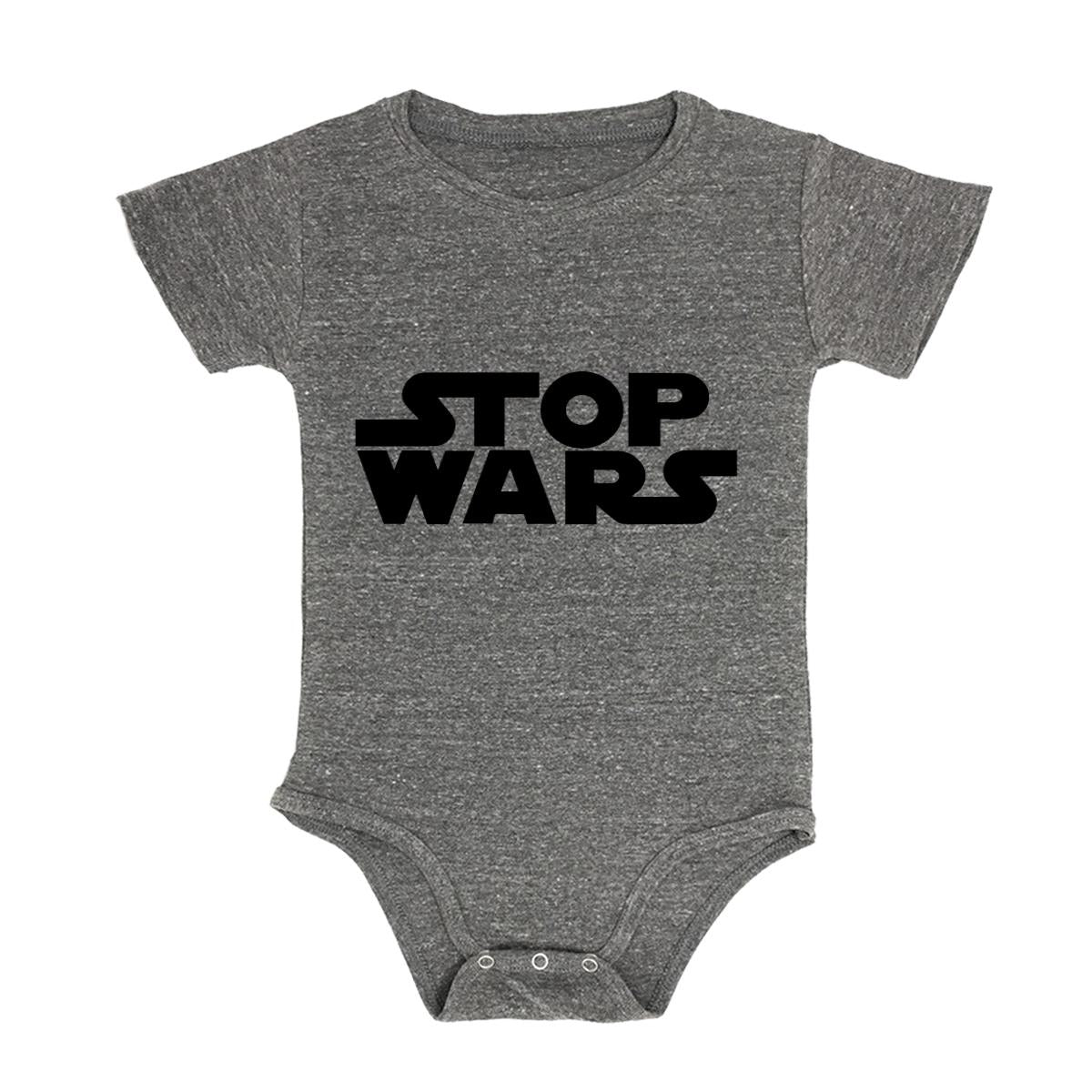 Stop Wars Baby Triblend Onesie