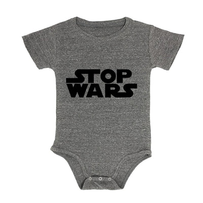 Stop Wars Baby Triblend Onesie