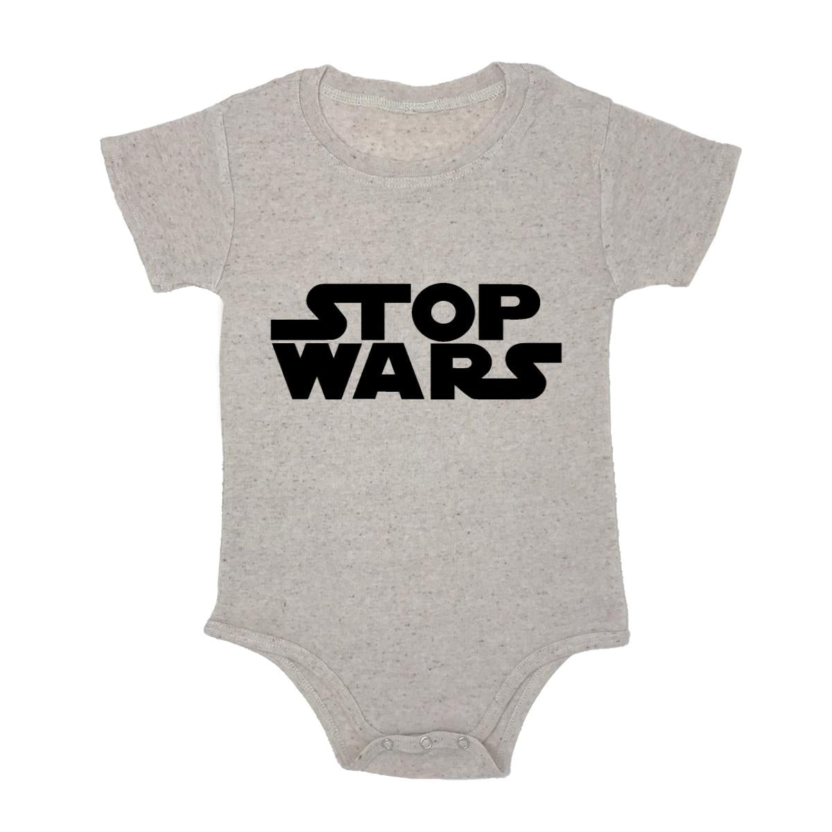 Stop Wars Baby Triblend Onesie