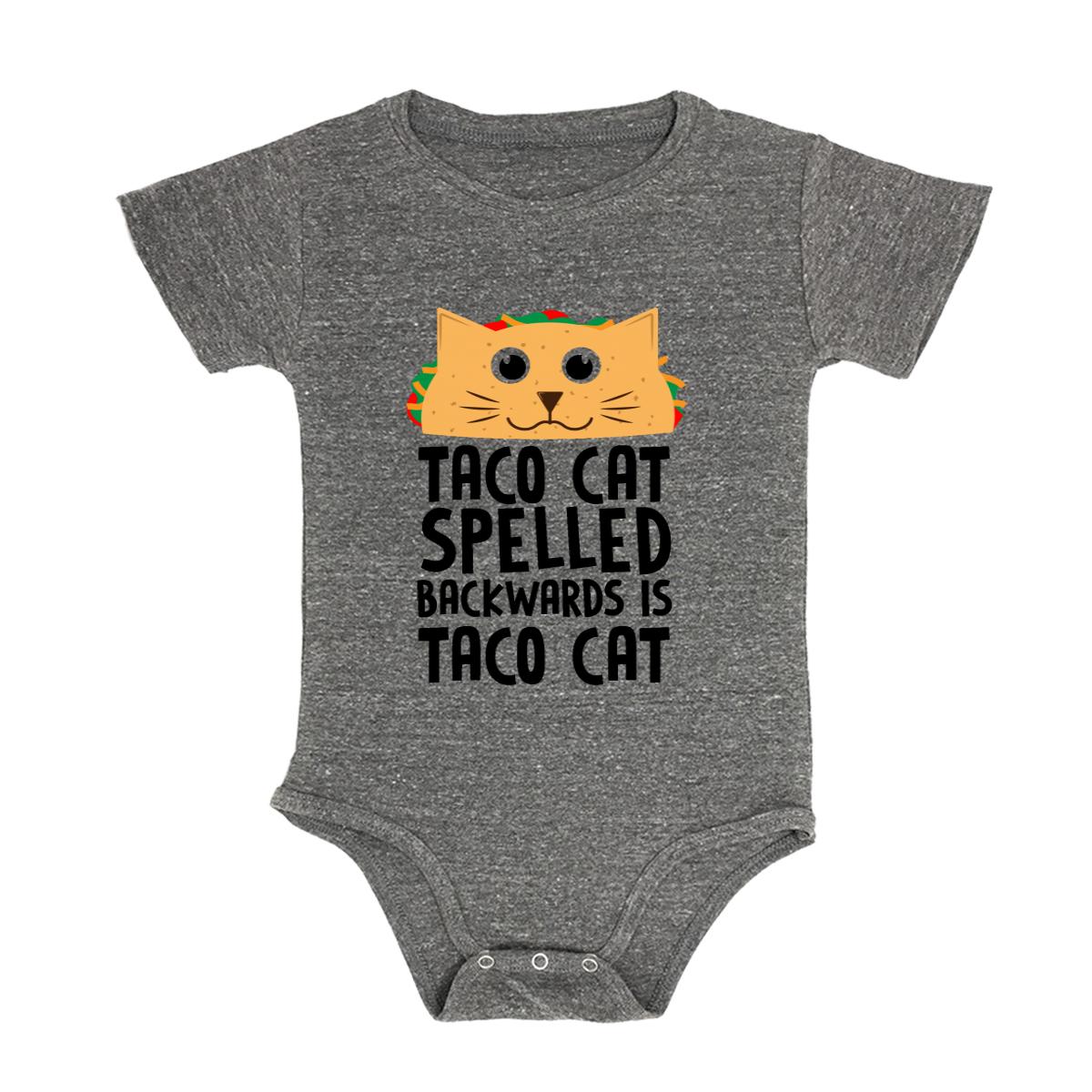 Taco Cat Spelled Backwards Is Taco Cat Baby Triblend Onesie