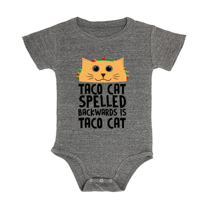 Taco Cat Spelled Backwards Is Taco Cat Baby Triblend Onesie