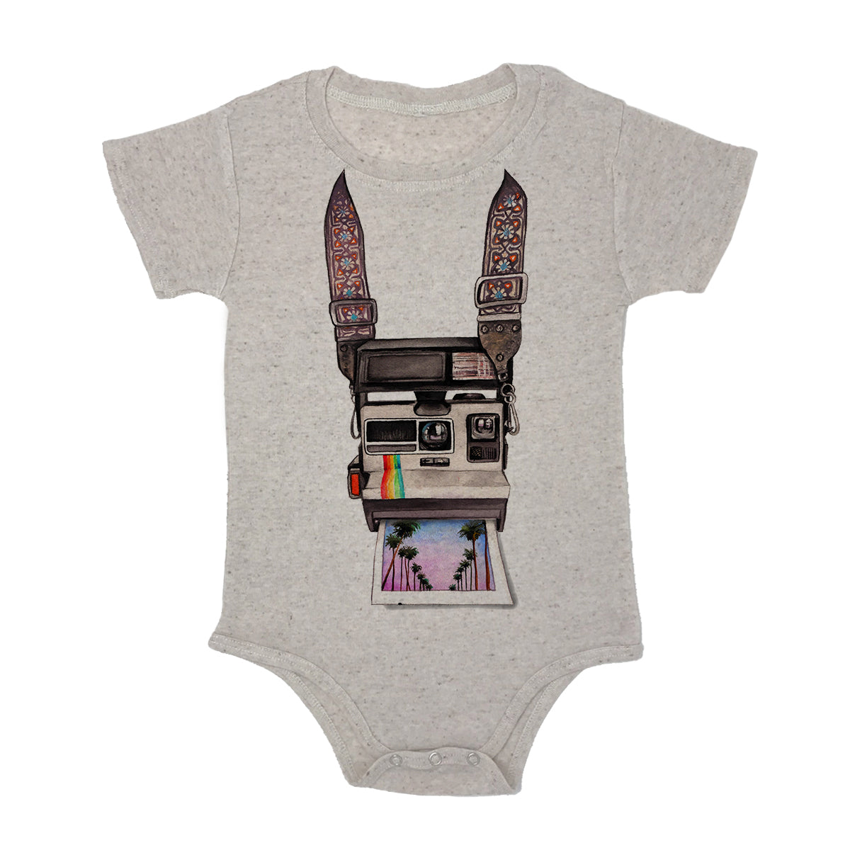 Vintage Camera With Straps Baby Triblend Onesie