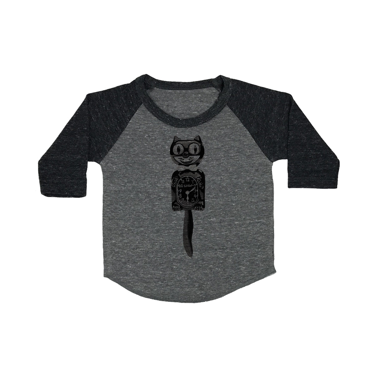 Cat Clock Baby Baseball Shirt