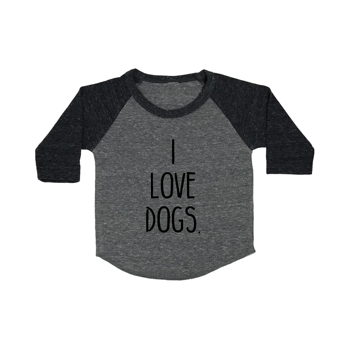I Love Dogs. Baby Baseball Shirt