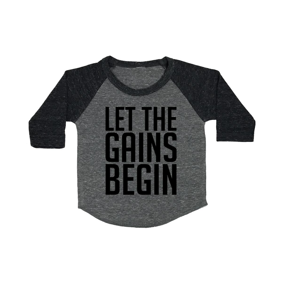Let The Gains Begin  Baby Baseball Shirt