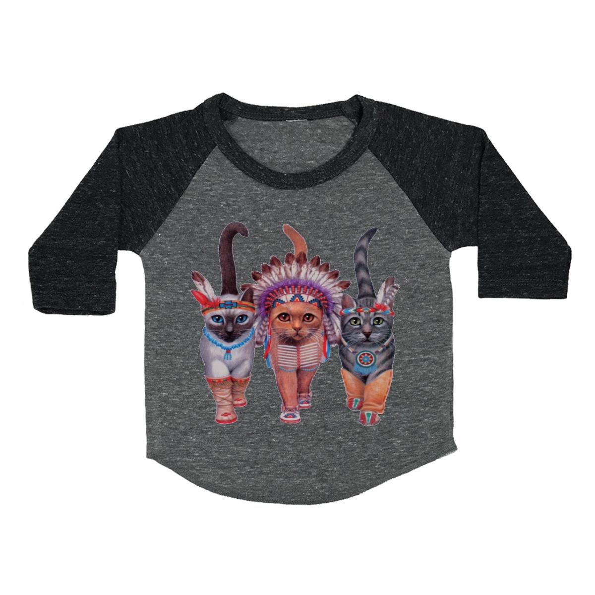 Festive Costume Indian Cats Toddler Baseball Shirt