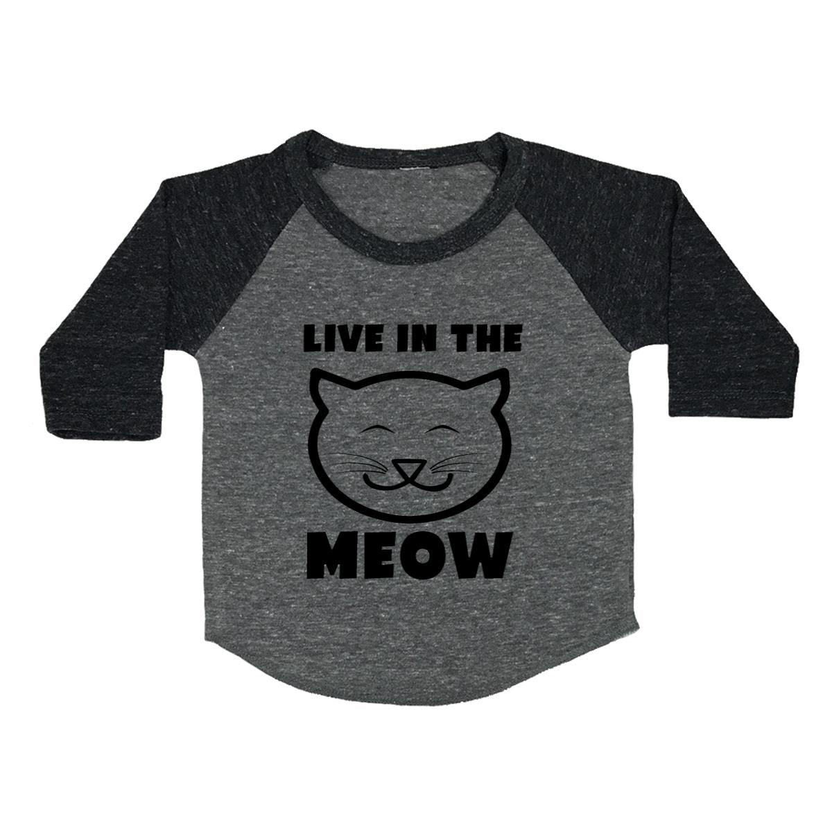 Live In The Meow Toddler Baseball Shirt