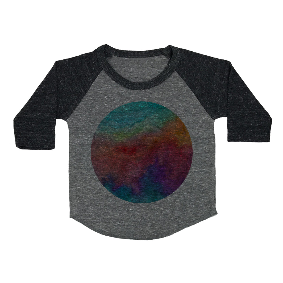 Watercolor Circle Toddler Baseball Shirt