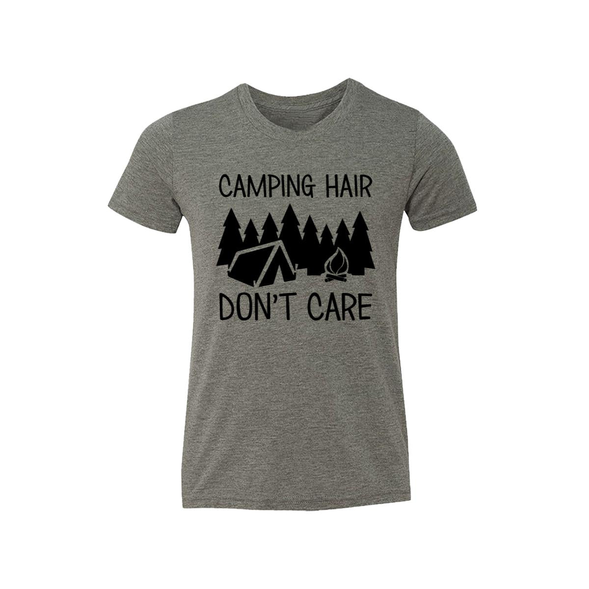 Camping Hair Don't Care Kids Tee Shirt