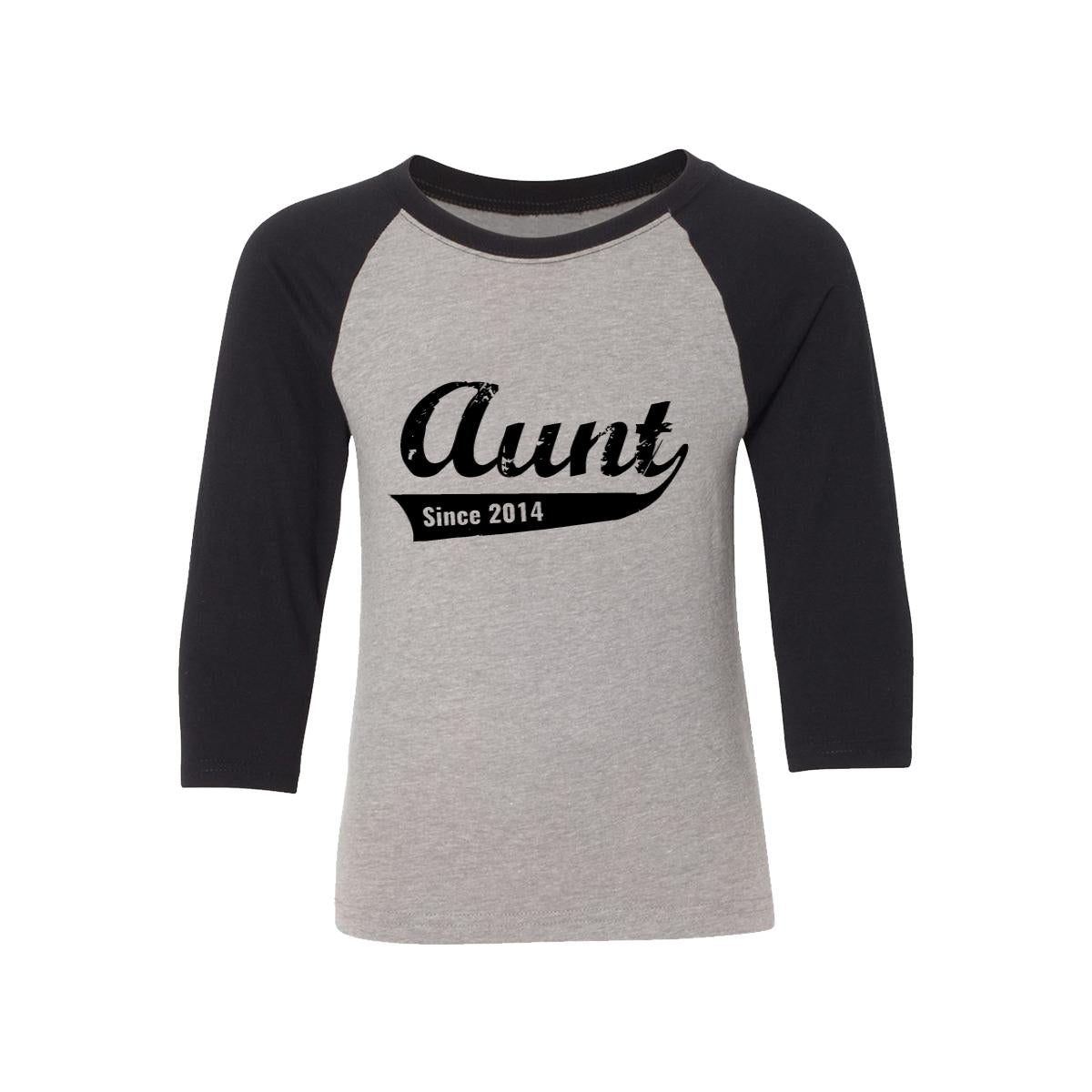 Aunt Since 2014 Kids Baseball Shirt