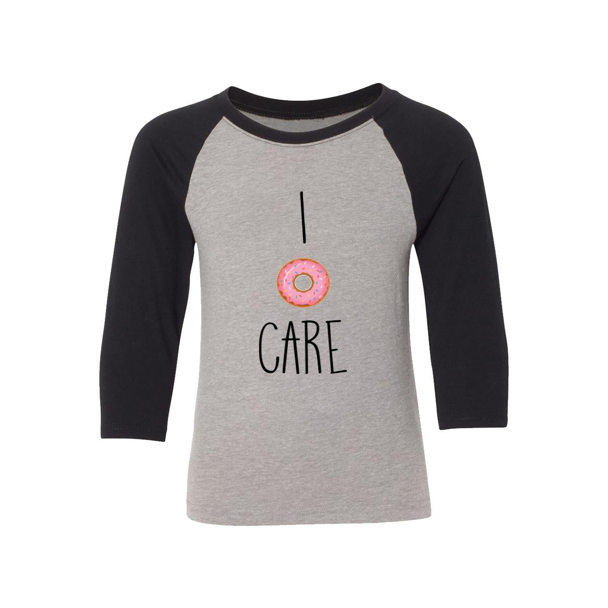 I Donut Care Kids Baseball Shirt