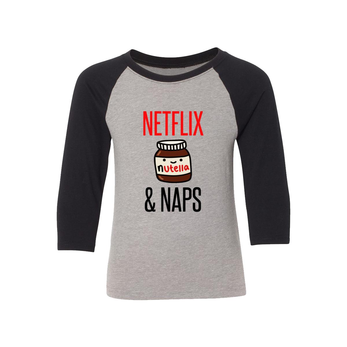 Netflix Nutella & Naps Kids Baseball Shirt