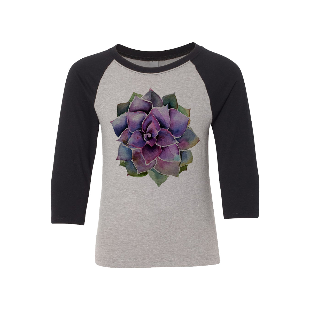 Purple Succulent Kids Baseball Shirt