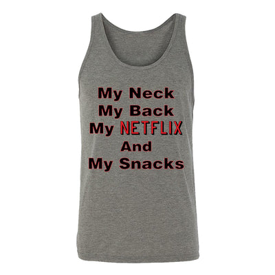 My Neck My Back My Netflix And My Snacks Adult Tank