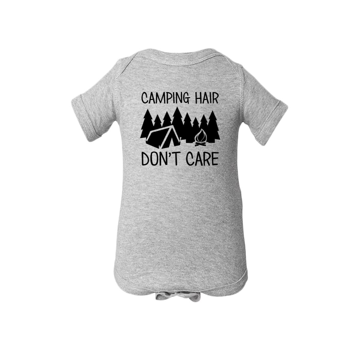Camping Hair Don't Care Baby Onesie
