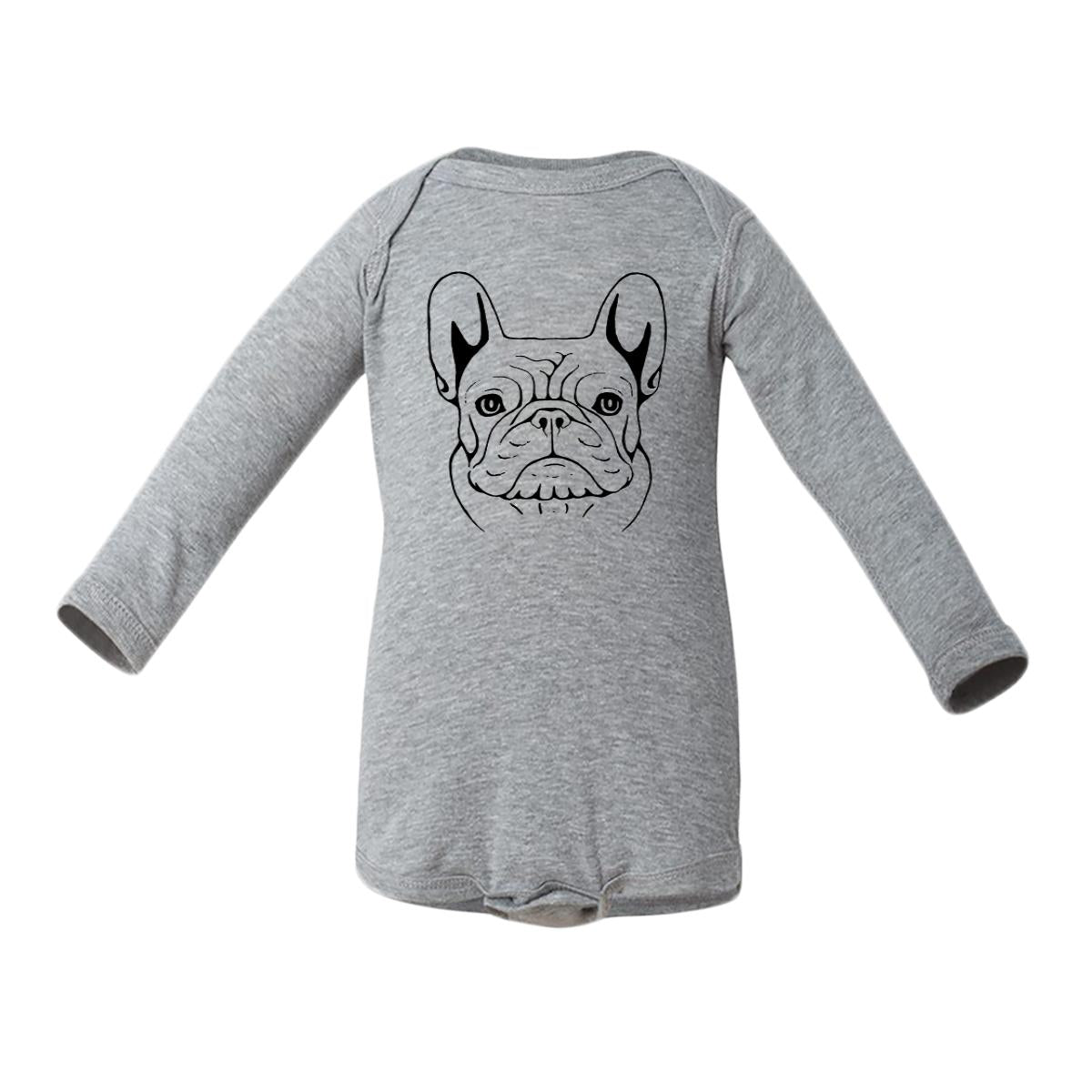 French Bulldog Sketch Baby Long-Sleeve Onesie