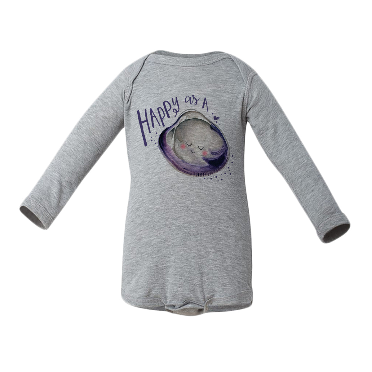 Happy As A Clam Baby Long-Sleeve Onesie