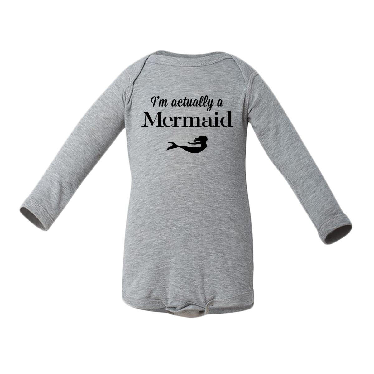 I'm Actually A Mermaid Baby Long-Sleeve Onesie