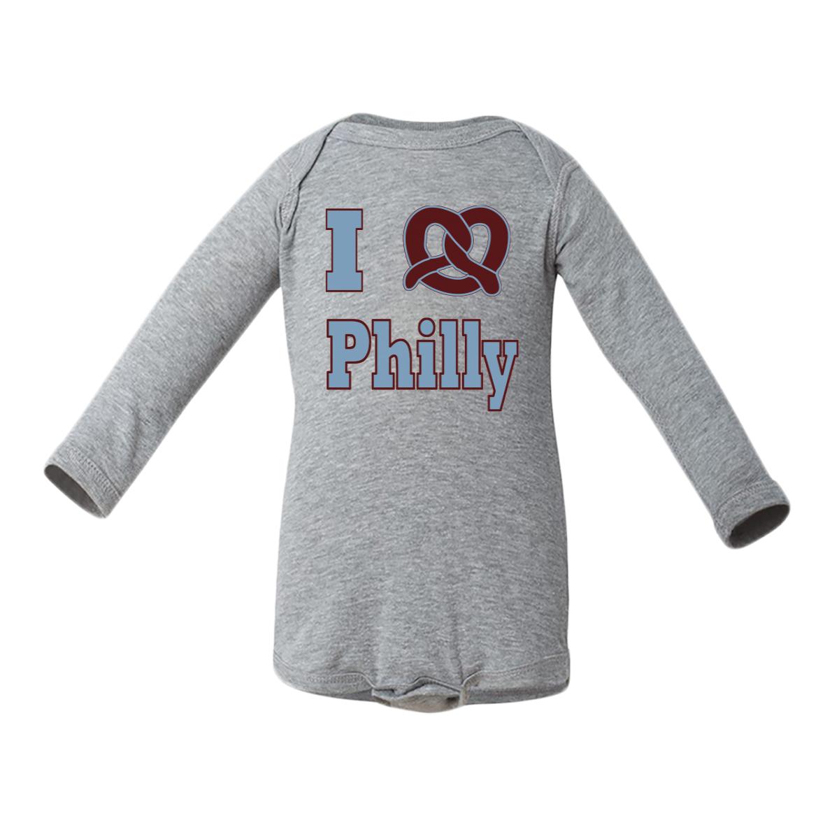 I Love Pretzel Philly Baby Long-Sleeve Onesie