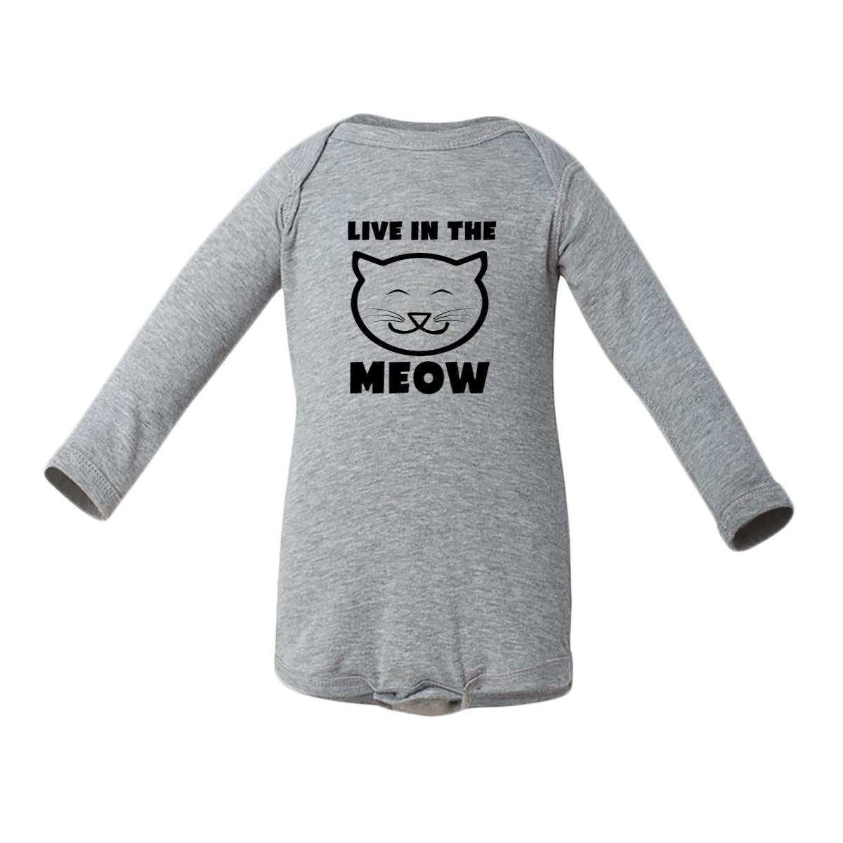 Live In The Meow Baby Long-Sleeve Onesie