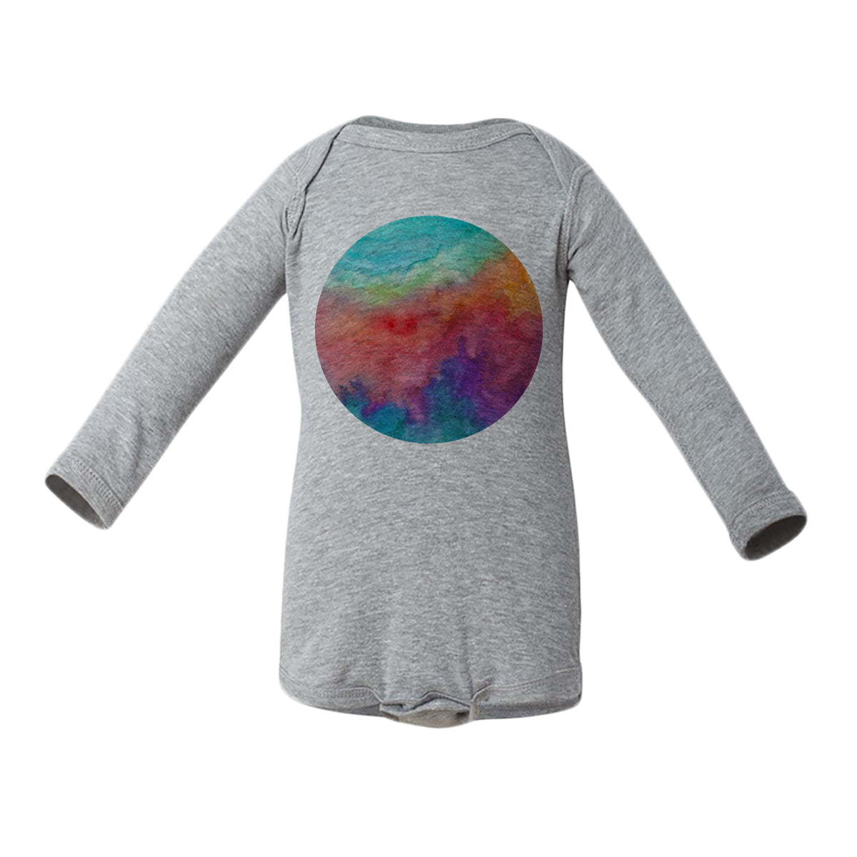Watercolor Circle Baby Long-Sleeve Onesie