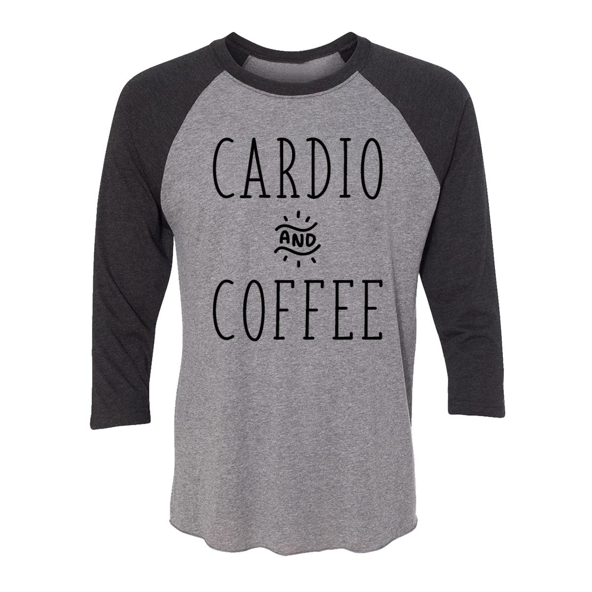 Cardio And Coffee Adult Baseball Shirt