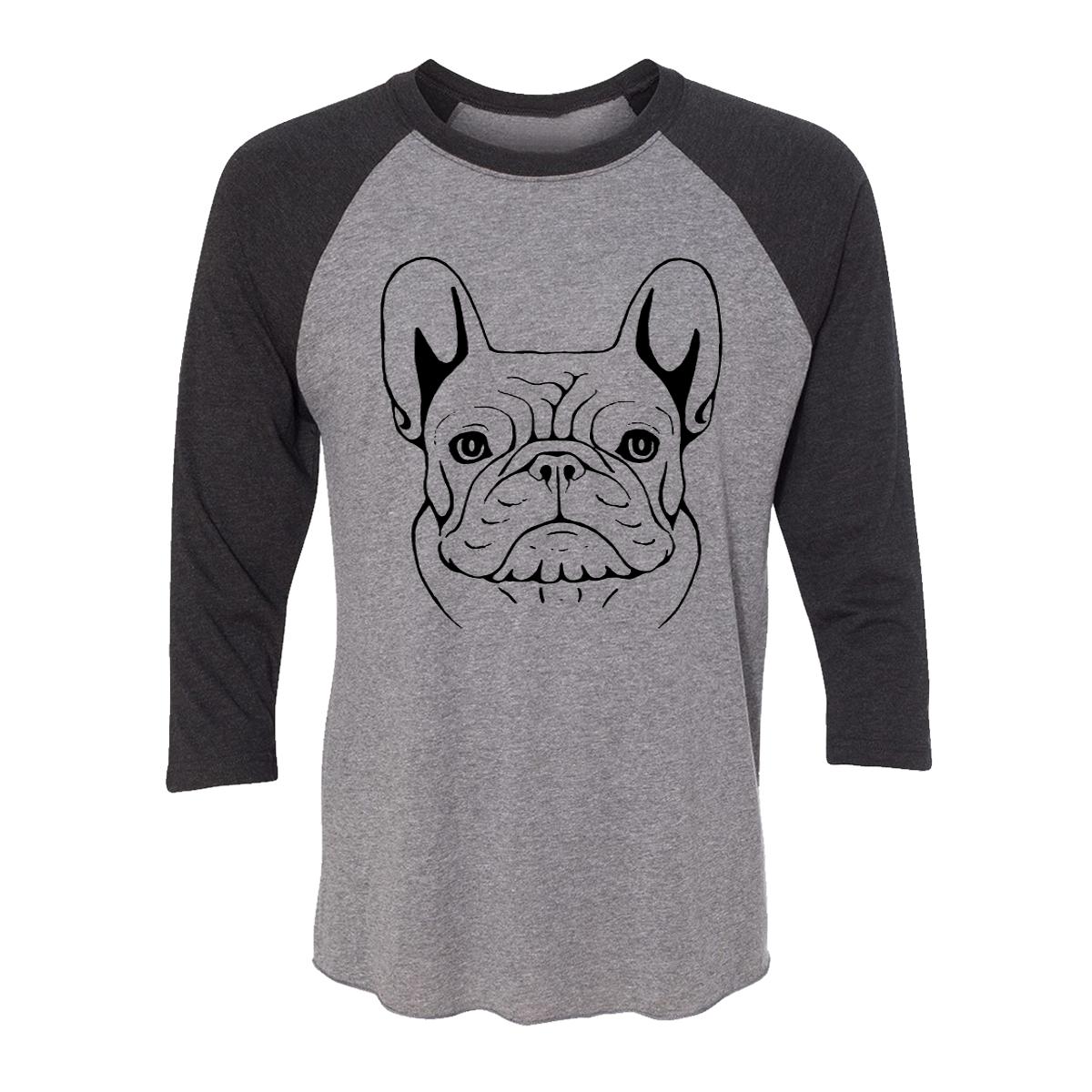 French Bulldog Sketch Adult Baseball Shirt