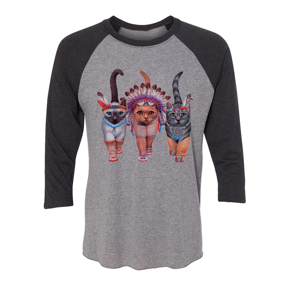 Festive Costume Indian Cats Adult Baseball Shirt