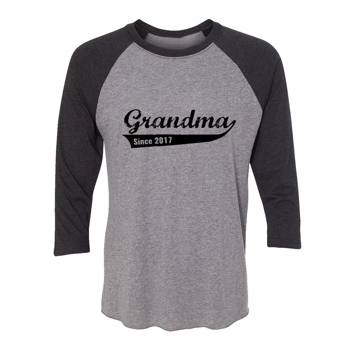 Grandma Since 2017 Adult Baseball Shirt