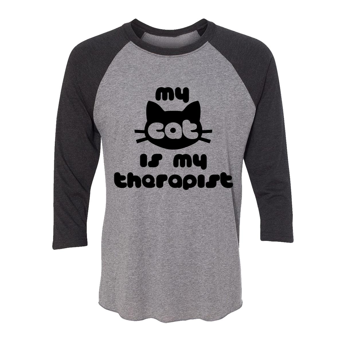 My Cat Is My Therapist Adult Baseball Shirt