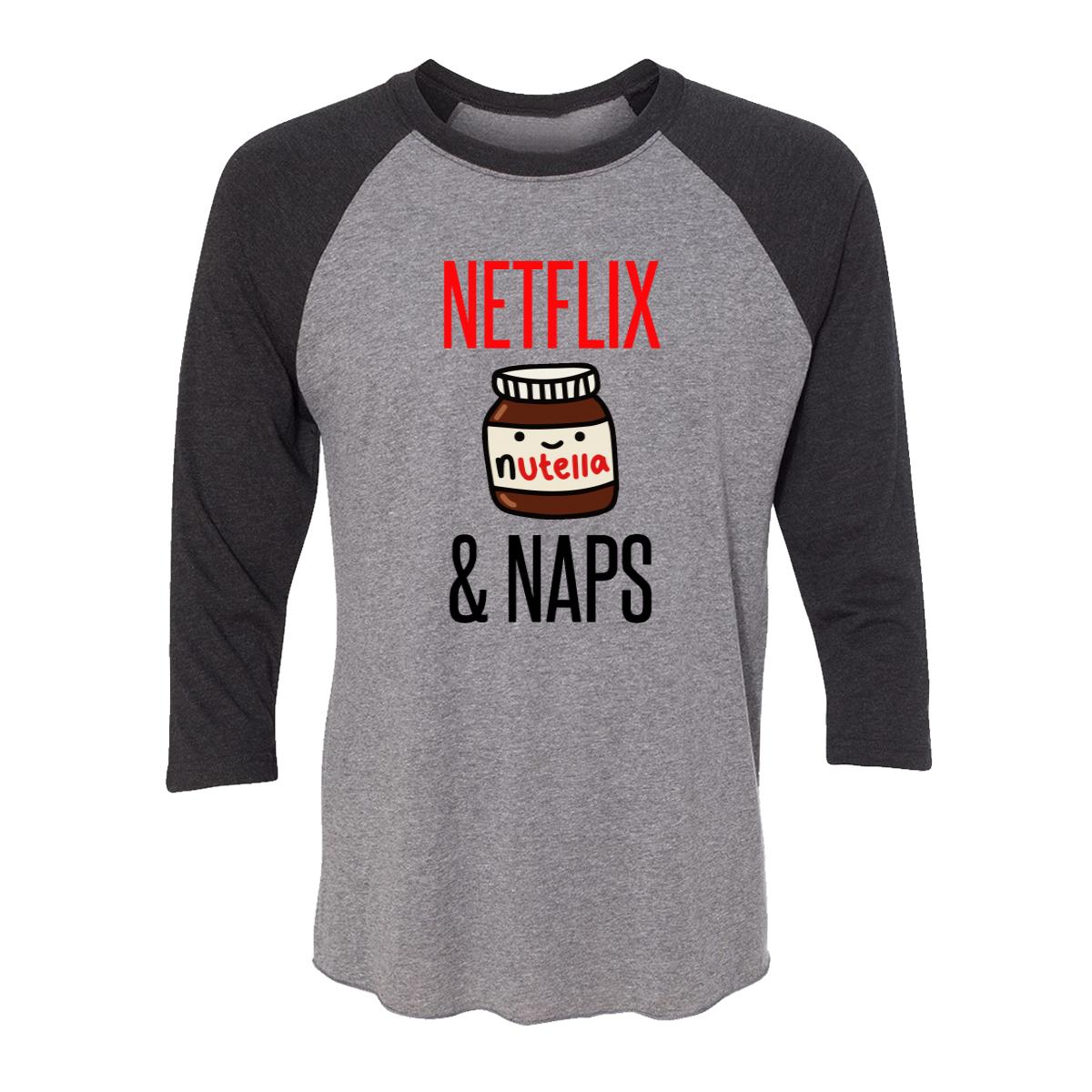 Netflix Nutella & Naps Adult Baseball Shirt