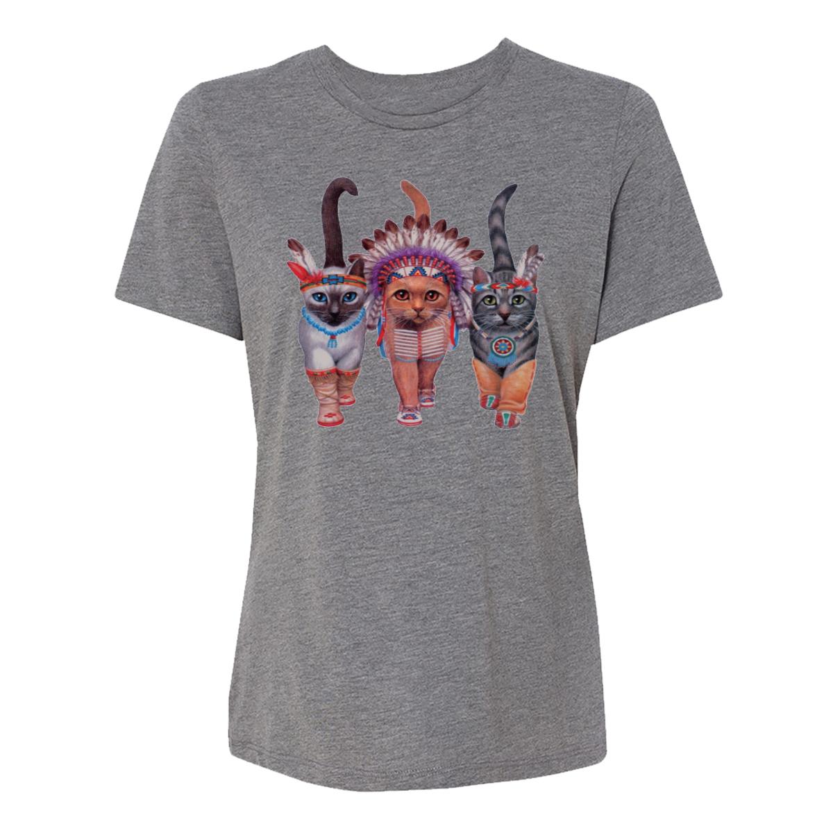 Festive Costume Indian Cats Womens Tee Shirt