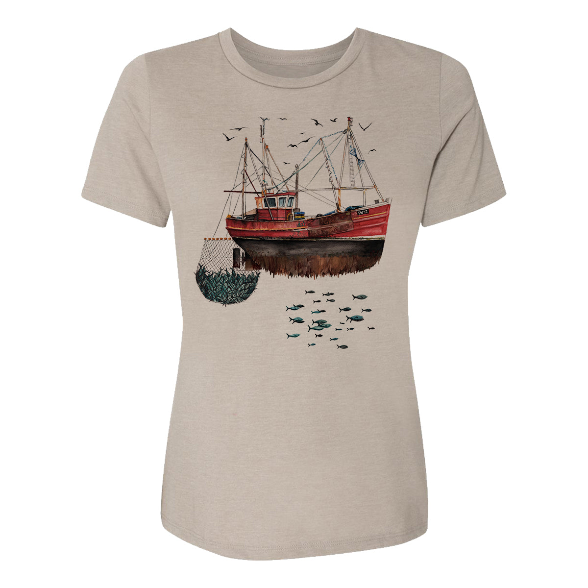 Fishing Boat Womens Tee Shirt