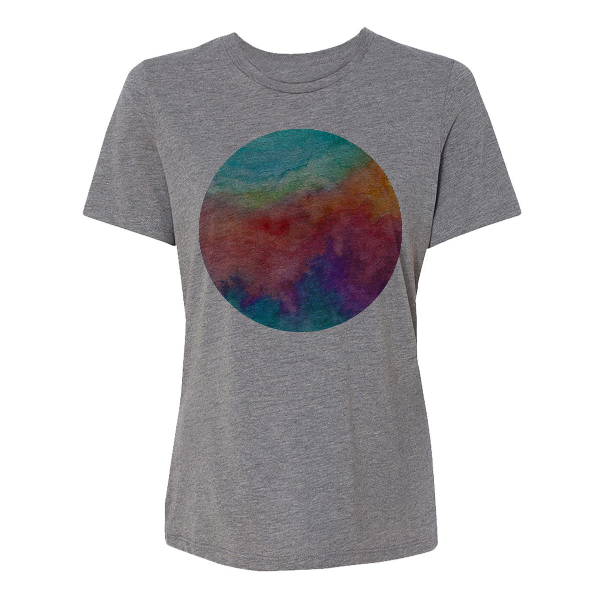 Watercolor Circle Womens Tee Shirt