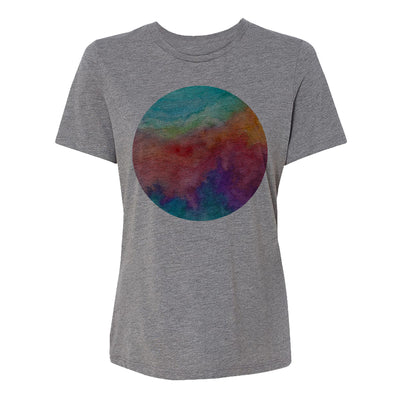 Watercolor Circle Womens Tee Shirt