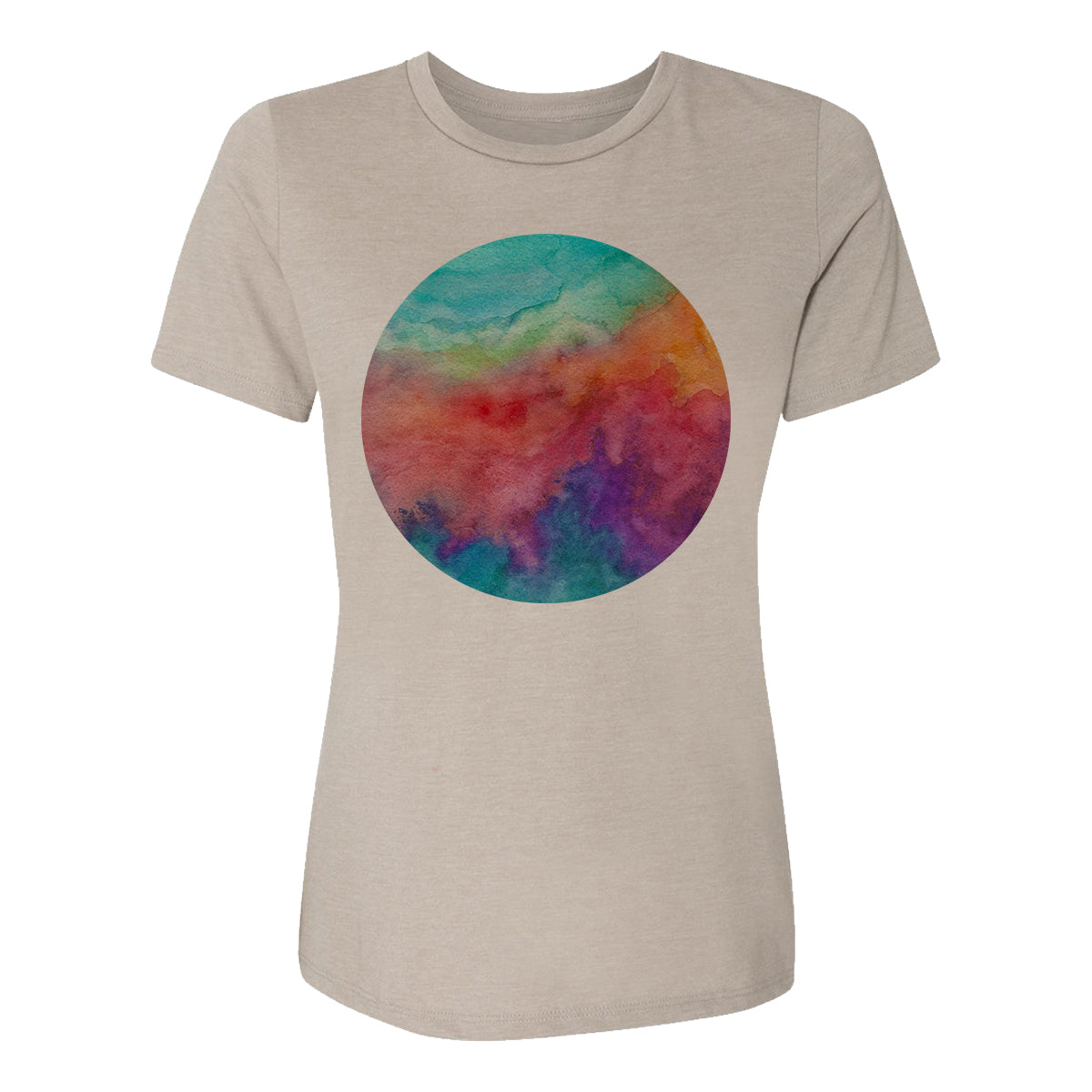 Watercolor Circle Womens Tee Shirt