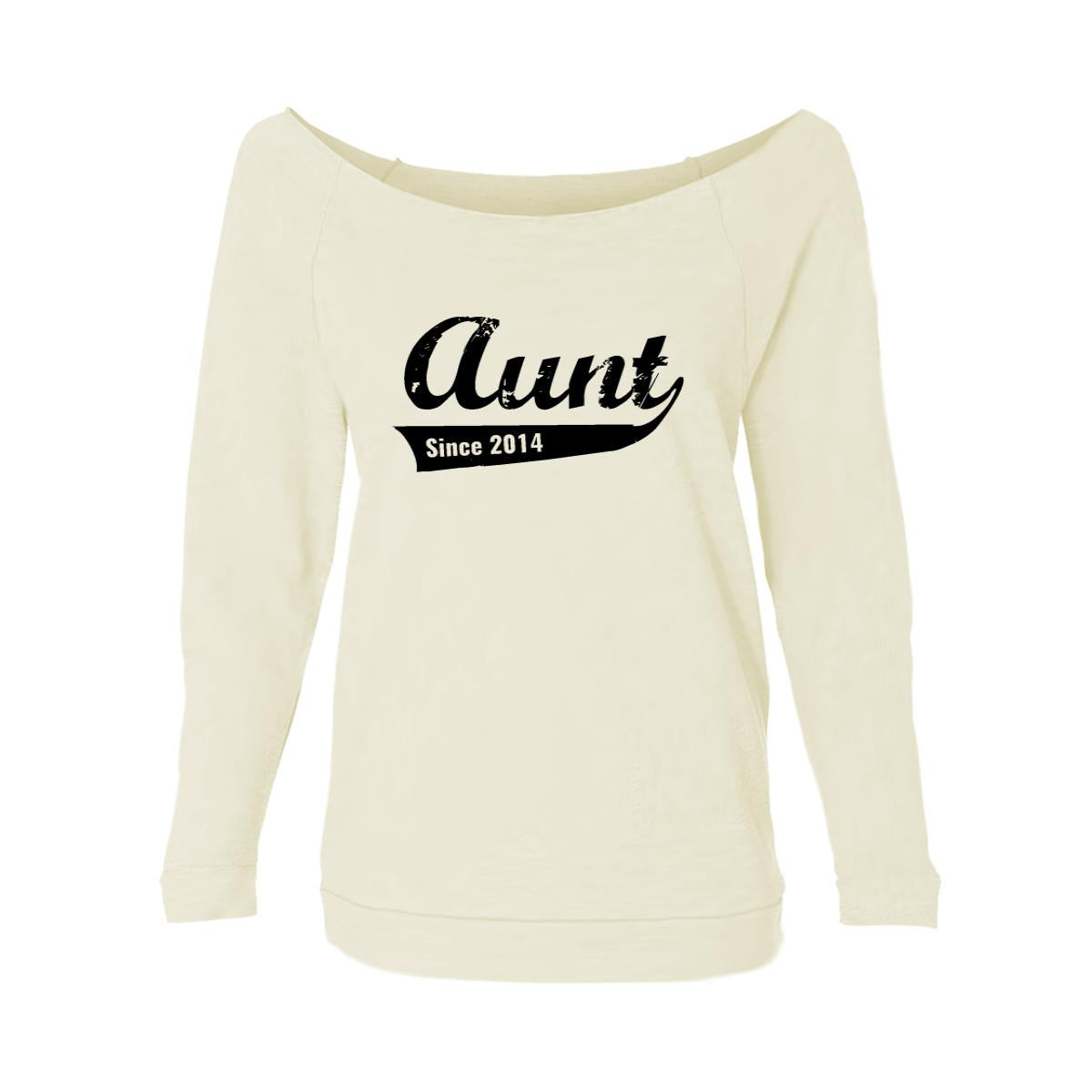 Aunt Since 2014 Womens Raw-Edge Scoop Neck Sweater