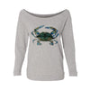 Blue Claw Crab Womens Raw-Edge Scoop Neck Sweater