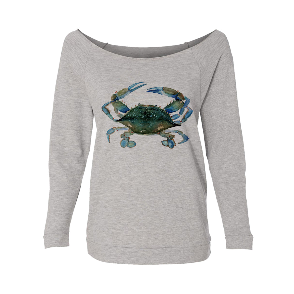 Blue Claw Crab Womens Raw-Edge Scoop Neck Sweater