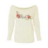 Bride Womens Raw-Edge Scoop Neck Sweater