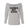 Earned Not Given  Womens Raw-Edge Scoop Neck Sweater