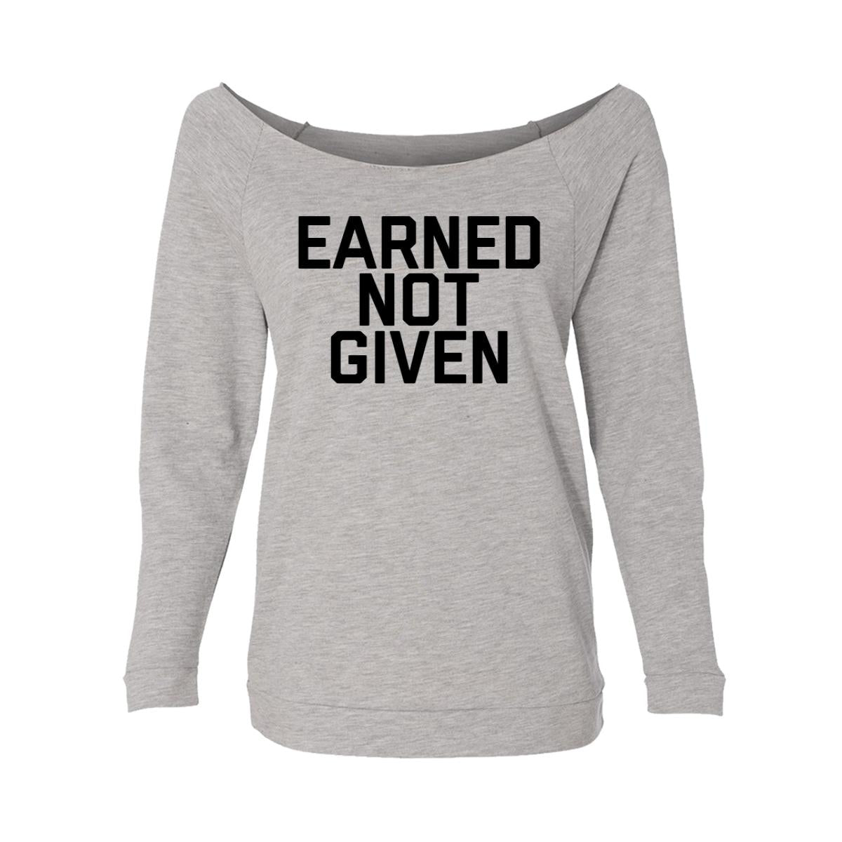 Earned Not Given  Womens Raw-Edge Scoop Neck Sweater