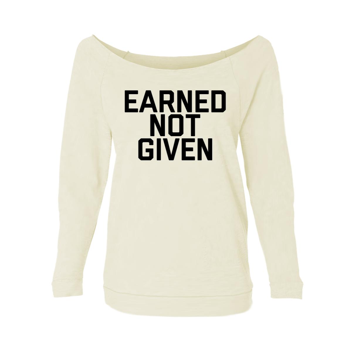 Earned Not Given  Womens Raw-Edge Scoop Neck Sweater