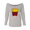 Fries Before Guys Womens Raw-Edge Scoop Neck Sweater