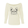 French Bulldog Sketch Womens Raw-Edge Scoop Neck Sweater