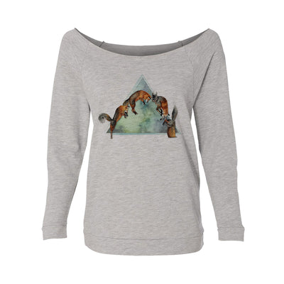 Jumping Fox Womens Raw-Edge Scoop Neck Sweater